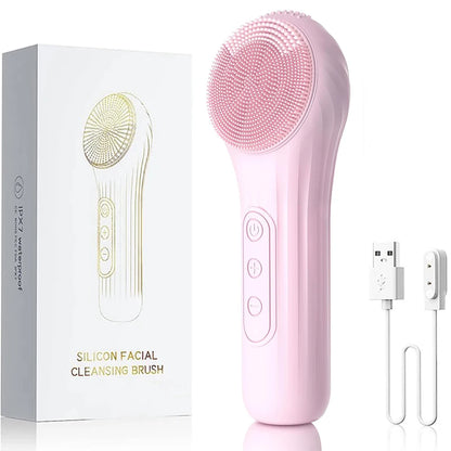 Sonic Waterproof Facial Cleansing Brush Rechargeable Scrubber Exfoliating Vibrating Deep Clean Face Cleaner  Skin Care Tool