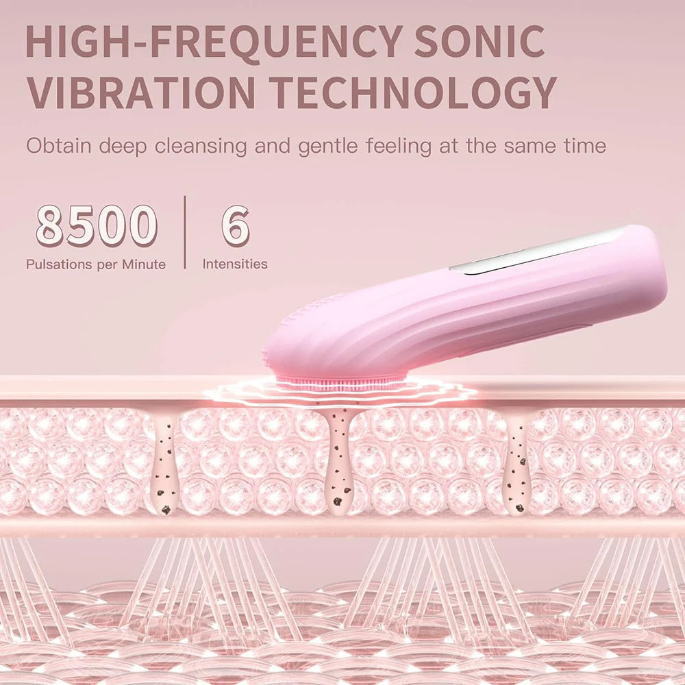 Sonic Waterproof Facial Cleansing Brush Rechargeable Scrubber Exfoliating Vibrating Deep Clean Face Cleaner  Skin Care Tool