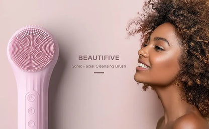 Sonic Waterproof Facial Cleansing Brush Rechargeable Scrubber Exfoliating Vibrating Deep Clean Face Cleaner  Skin Care Tool