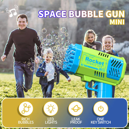 One Loaded Kids 40 Hole Rocket Launcher Handheld Portable Automatic Bubble Gun LED Light (Bubble Liquid & Batteries Excluded)