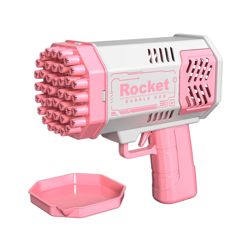 One Loaded Kids 40 Hole Rocket Launcher Handheld Portable Automatic Bubble Gun LED Light (Bubble Liquid & Batteries Excluded)