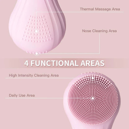 Sonic Waterproof Facial Cleansing Brush Rechargeable Scrubber Exfoliating Vibrating Deep Clean Face Cleaner  Skin Care Tool