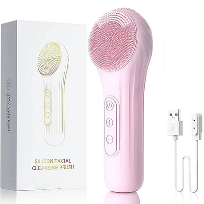 Sonic Waterproof Facial Cleansing Brush Rechargeable Scrubber Exfoliating Vibrating Deep Clean Face Cleaner  Skin Care Tool